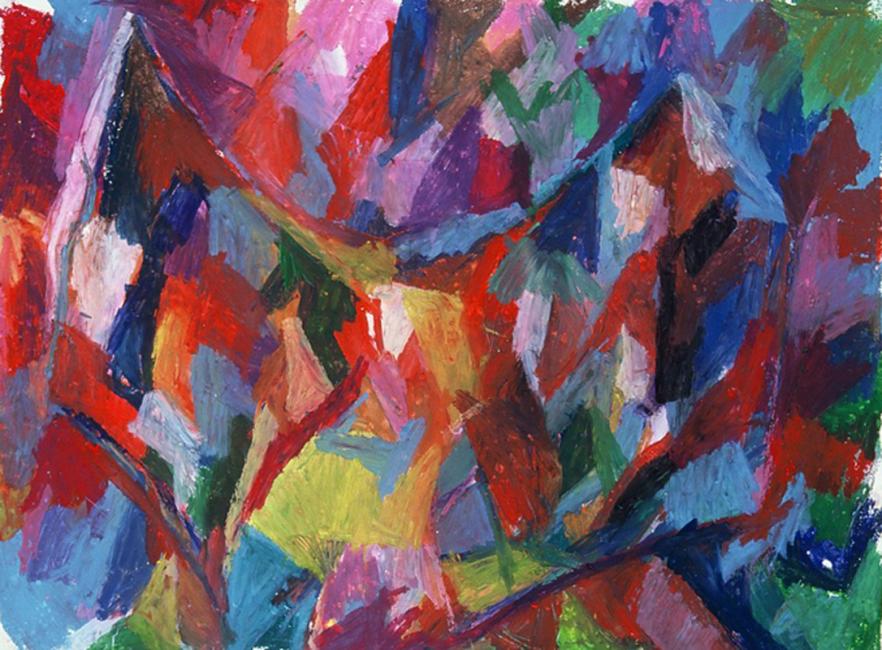 Montagne de données, pastel à l'huile sur papier, 50 x 65 cm 1997