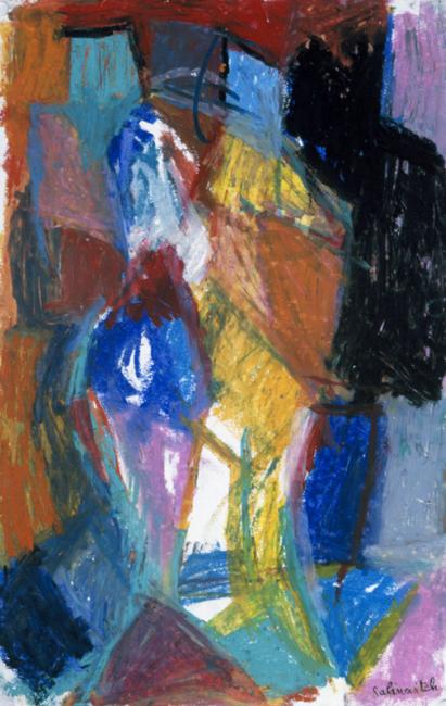 Personnage, pastel à l'huile sur papier, 50 x 30 cm 1997