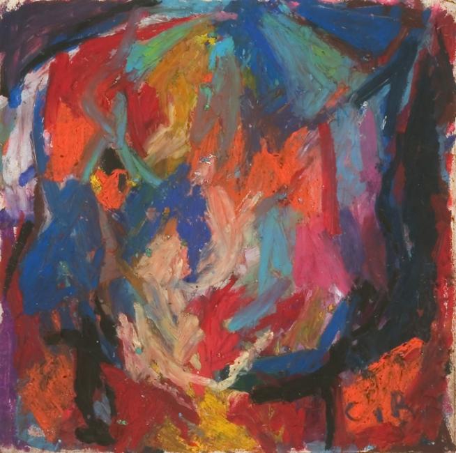 Tête, pastel à l’huile sur papier, 26 x 26 cm 2005